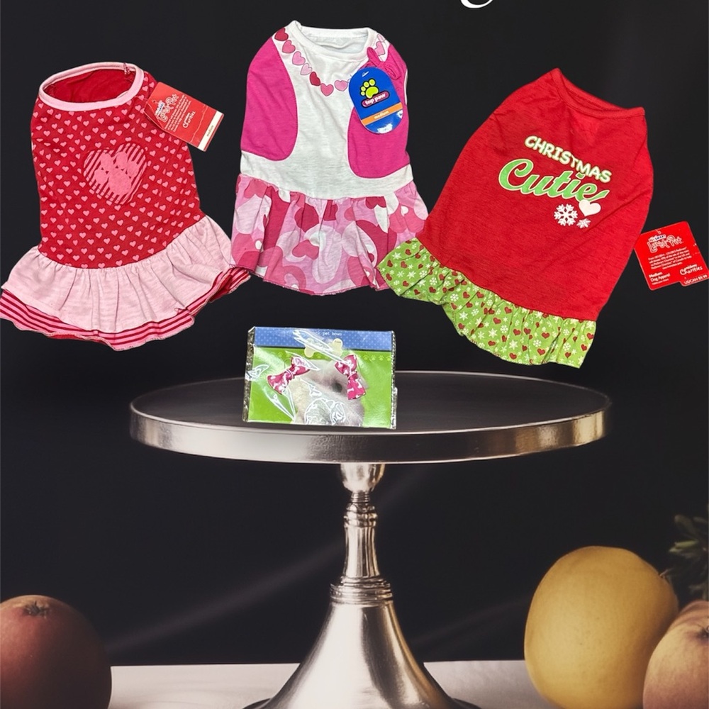 3 Set of Three Dog Dresses